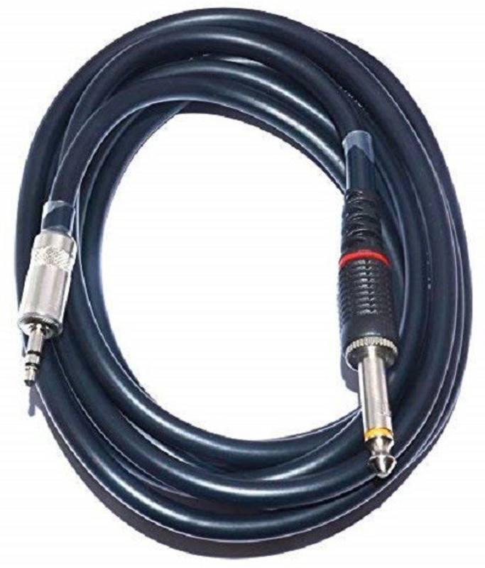 amtfox 3.5mm Male Stereo to 6.35mm Mono Male TRS Audio Cable Stereo Audio Cable(Compatible with Amplifiers, Guitar, iPod, iPhone,, Laptop,Home Theater, Black, Sync and Charge Cable)