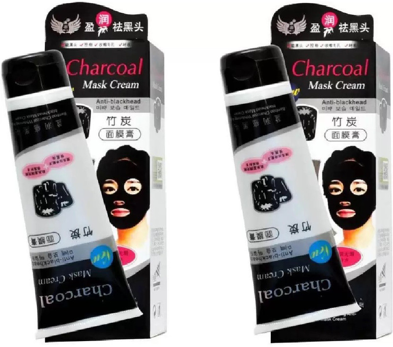 wingage Charcoal Face Mask Cream Black Heads Removal Pack of 2 (130 g) (130g)(130 g)