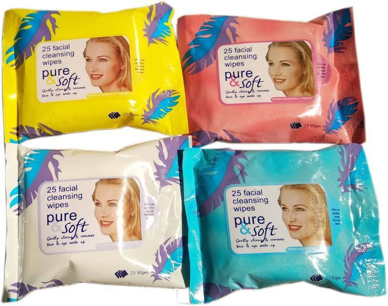 veemixx FACIAL/FACE TISSUES -Wet-MAKEUP REMOVER(Pack of 100)