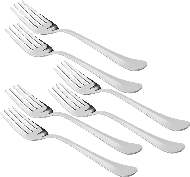 Sumeet 1.6mm Thick Stainless Steel Dessert / Table Fork Set of 6 pc - (18.2cm L) Stainless Steel Serving Fork Set(Pack of 6)