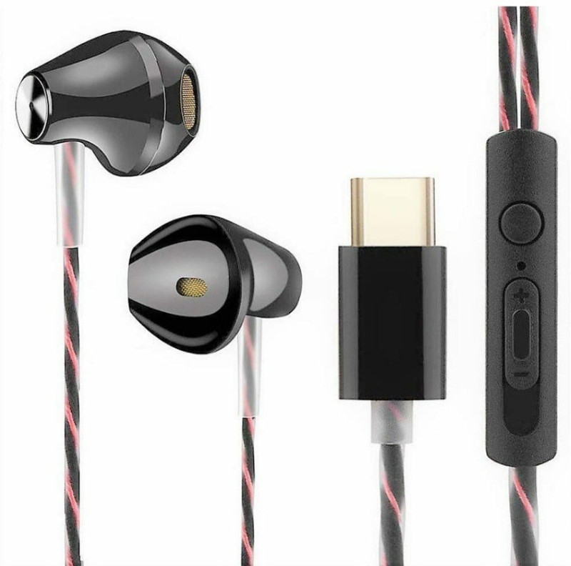 yezbay super bass comfort tuning type c earphone Wired Headset with Mic(Black, In the Ear)