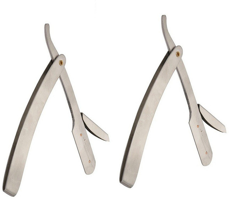 rkdenterprise Straight Barber Hair Salon Razor Folding Safe Shaving(Pack of 2)