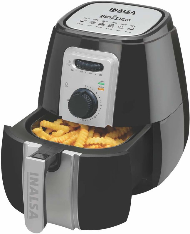 Inalsa Fry 4.2L Fry Light with 1400-Watt and Smart Rapid Air Technology (Black) Air Fryer(4.2 L)