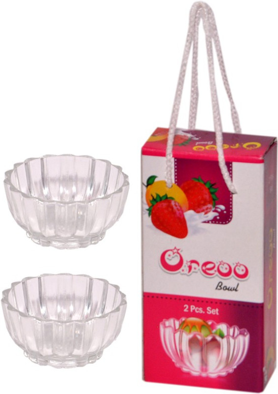 shopguru india , 2 Pcs Glass Bowls set With Hanging Box , Glass Bowl Set(White, Pack of 2)
