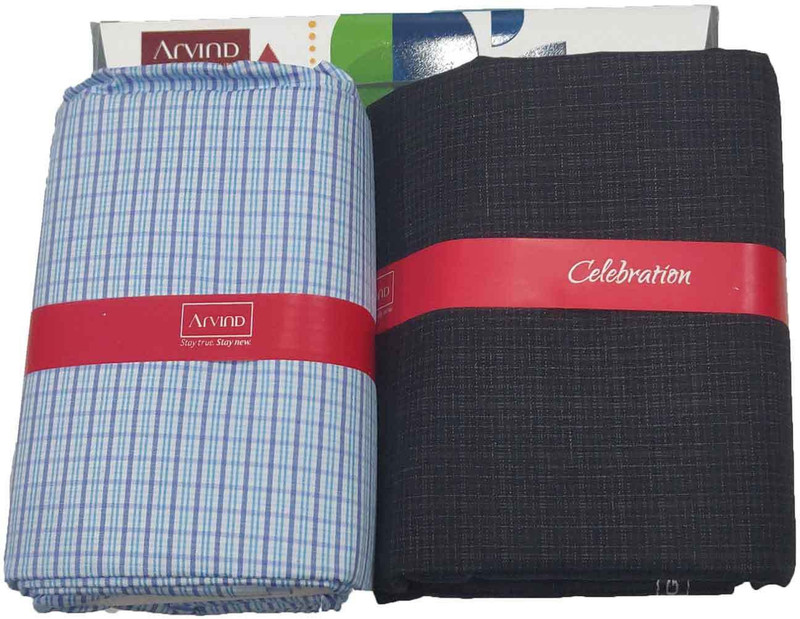 Buy Arvind Polyester Viscose Blend Checkered Shirt Trouser