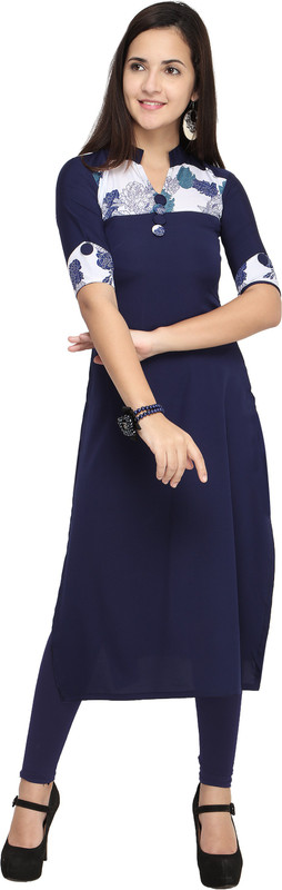 vivaancreation Wedding Self Design Women Kurti(Blue)