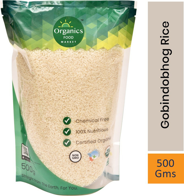 organics food market Original Gobindobhog Rice (Small Grain, Polished)(1 kg)