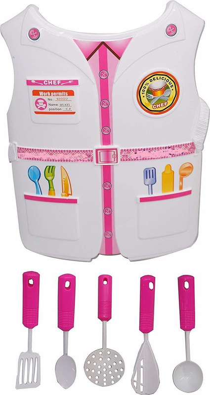 jizo Plastic Role Play Vest for Kids-Chef, White