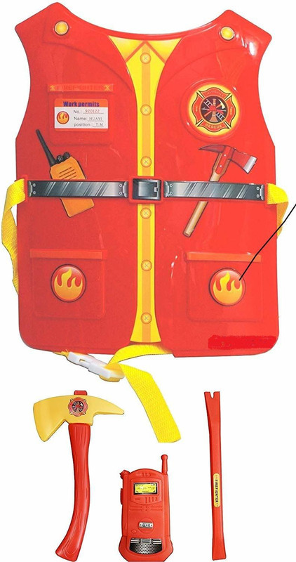 jizo Play Vest for Kids- Fire Fighter, Red