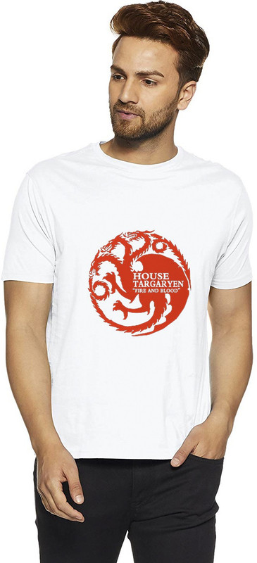 indirage Printed Men & Women Round Neck White T-Shirt