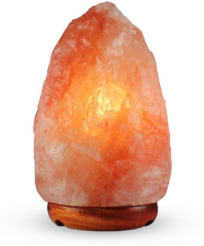 adeeka organics Rock Salt Lamp Natural Table Lamp(21 cm, Pink)
