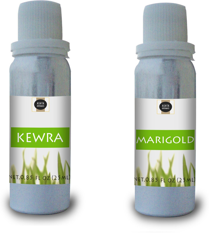 ASHTAAROMAS Attars (25 ml Each) Kewra and Marigold Attar Free From Alcohol Floral Attar(Floral)