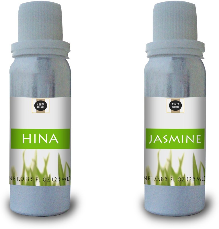 ASHTAAROMAS Hina and jasmine Attar, (2 Pcs Combo of 25 ML Each) Herbal Attar(Floral)