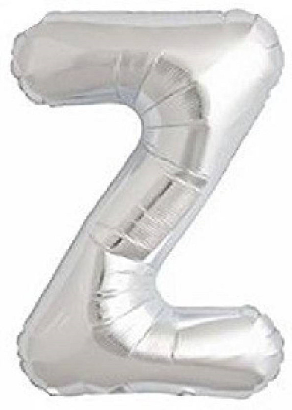 aark planet Printed Solid 17" ALPHABET FOIL BALLOON BIRTHDAY PARTY DECORATION SILVER Z (PACK OF 1) Letter Balloon (Silver, Pack of 1) Balloon(Silver, Pack of 1)