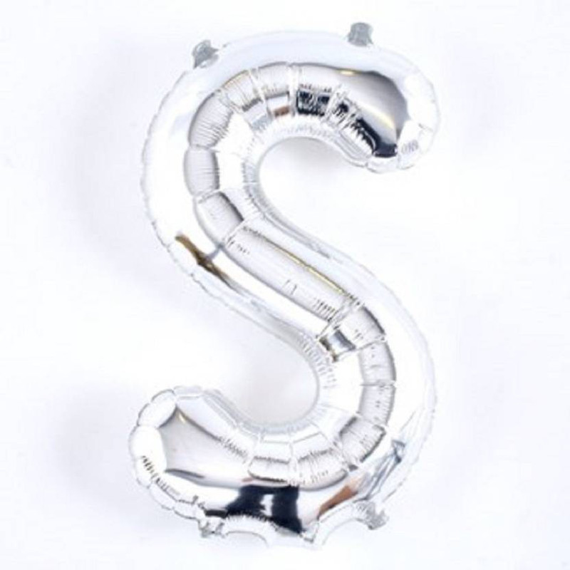 aark planet Printed DECORATION SILVER S (PACK OF 1) Letter Balloon Balloon(Silver, Pack of 1)