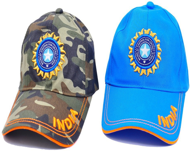 style hunt Embroidered Cotton Casual Sports Team India ODI T-20 Test Cricket Supporter Cap for Mens & Women (Pack of 2) Cap(Pack of 2)