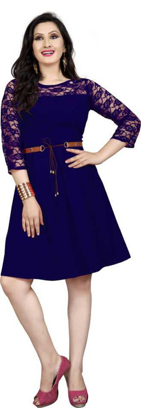 patel enterprise Women A-line Blue Dress