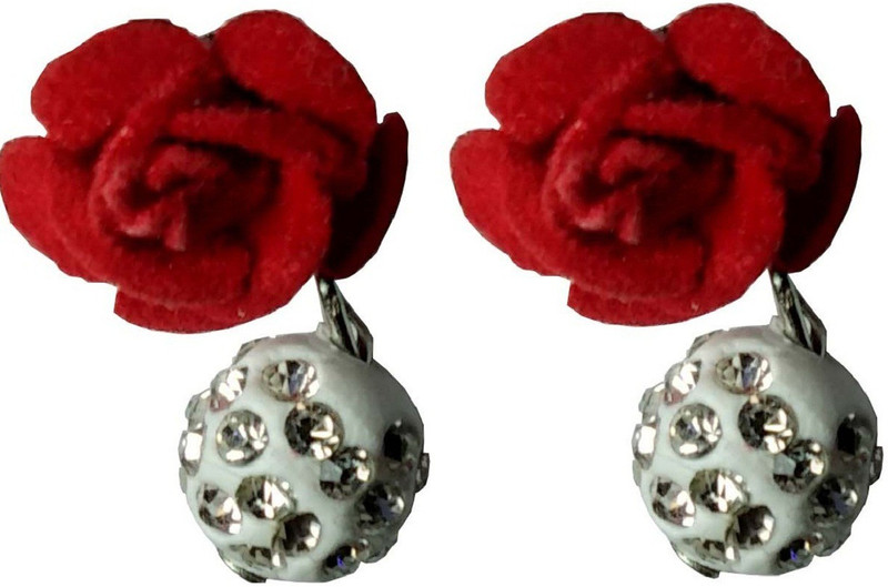 ds vision Fancy Party Wear Jewelry rose shape Earrings Alloy Stud Earring Alloy Drops & Danglers