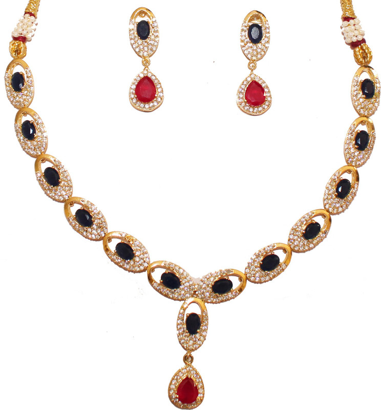 bhanu gems Brass Jewel Set(Gold)