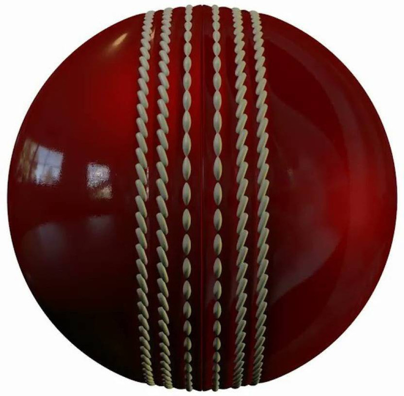 kaboom ™ Blood Red Leather Ball (156 Gm) Cricket Leather Ball(Pack of 1, Red, White)