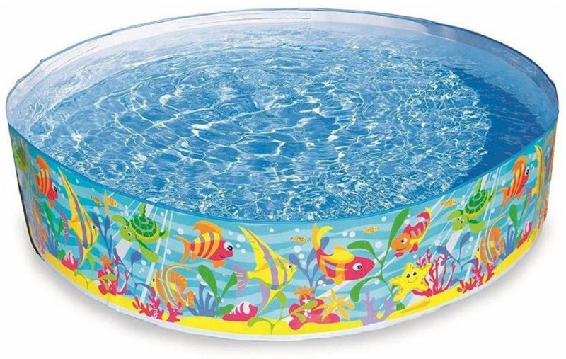 Nightstar Round Rubber Plastic Medium Size Swimming Pool for Kids(Multicolor)