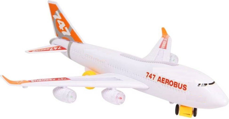SALEOFF Aeroplane Airbus Bump & Go Action with Sound & Lighting (White)(White)