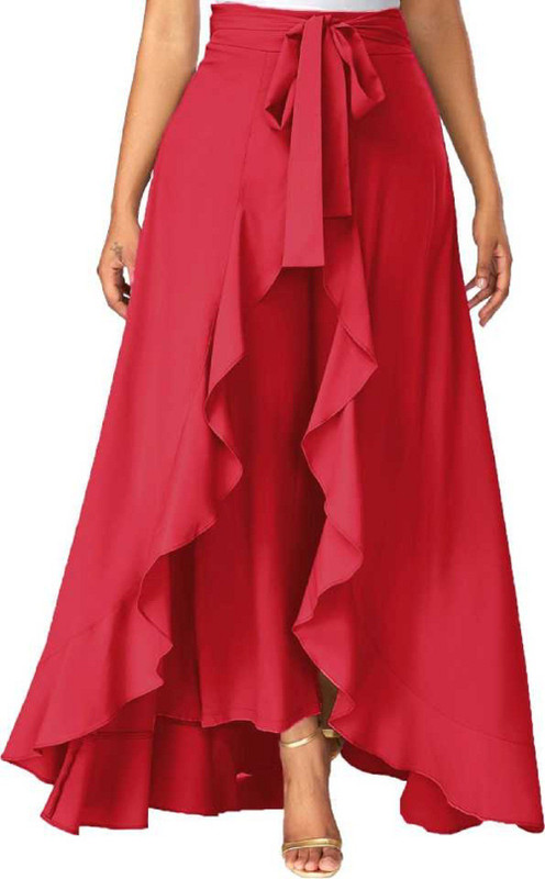 sanskriti designers Self Design Women Flared Maroon Skirt
