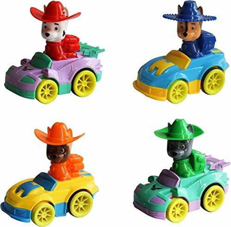 mag creation Paw Pups Friction Car Set - Cartoon Cars Set of 4 Pup Theme Car Set(Multicolor)