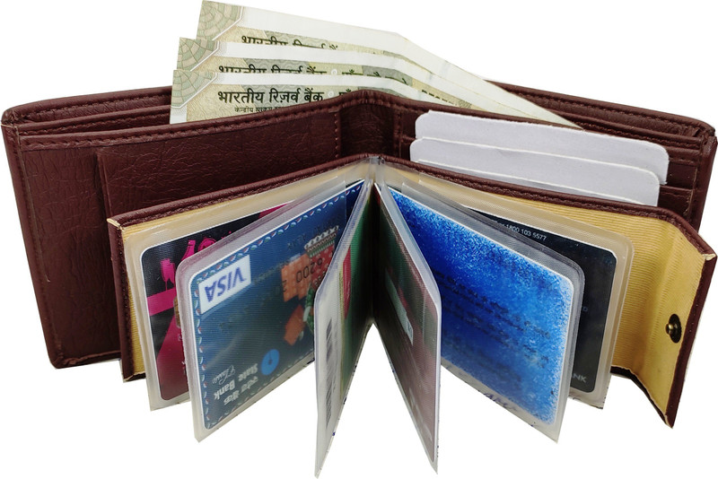 rozvolt Men Brown Artificial Leather Card Holder(8 Card Slots)