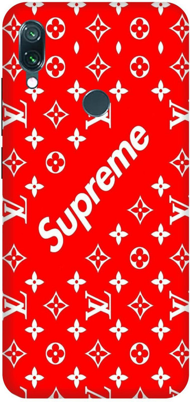 MM9E Back Cover for XIAOMI REDMI NOTE 7 PRO PRINTED BACK COVER / REDMI NOTE 7 PRO / MI REDMI NOTE 7 PRO/ note 7 pro(supreme logo with vl, flowers / red background / red / white / multicolor, Shock Proof)