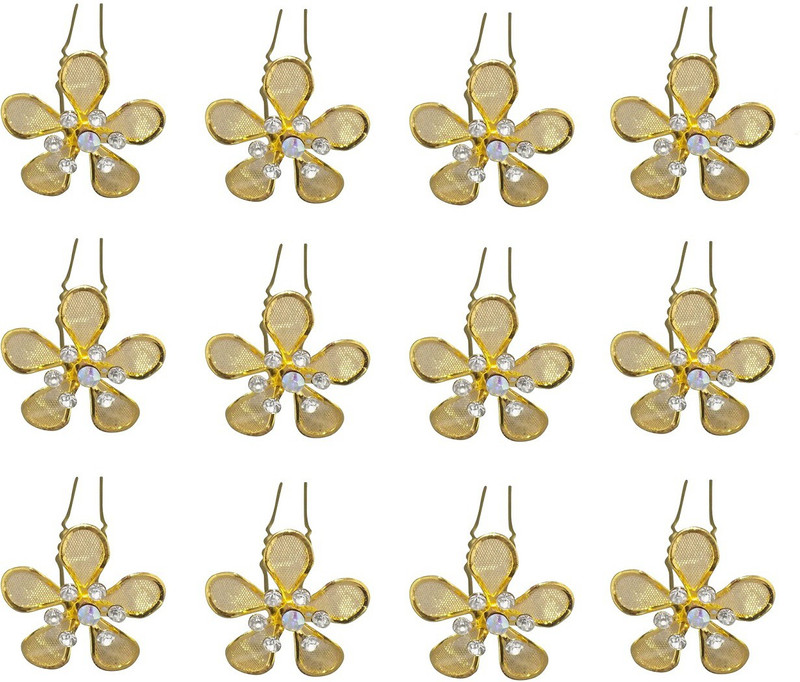 glan Bridal Hair Juda Pin For Women Use For For Bun Decoration Hair Pin(Gold)