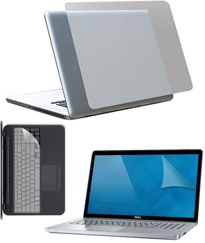 techfit Skin for Laptop with Screen Protector Guard and Key Skin Combo Set(Transparent)