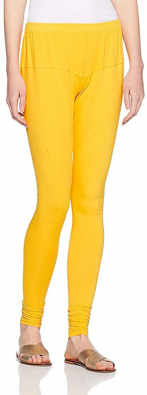 diya home Churidar  Legging(Yellow, Solid)