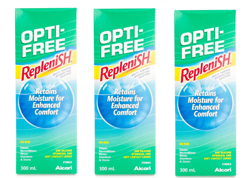 Alcon Opti-Free Replenish (300X3) Multi-Purpose Contact Lens Solution(900 ml)
