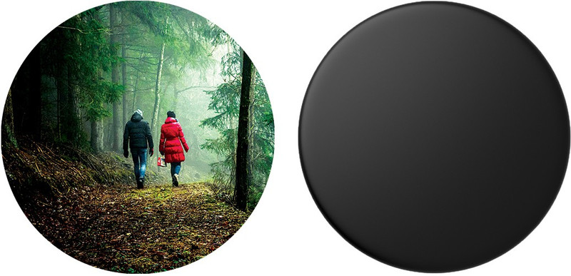 DollarTree Walking in Forest & Plain Black Mobile Holder