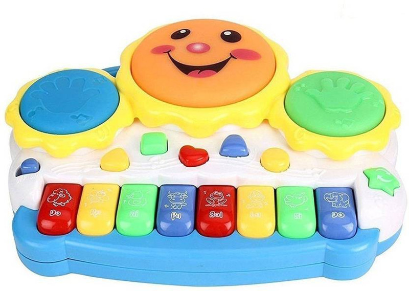 Toyvala Battery Operated Musical Keyboard With Drum, Animal Sound & Song Multicolor(Multicolor)