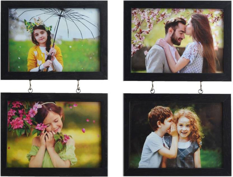 jaipurhouse MDF Photo Frame(Black, 4 Photos)