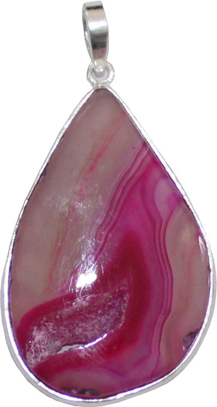 bhanu gems Pink semi stone (weight-11.2 gm, Lenth-5.4 cm, width-2.7cm) Silver Silver Pendant