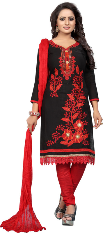 brotherfab fashion Embroidered Semi Stitched Lehenga, Choli and Dupatta Set(Black)