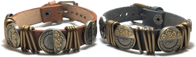 picardi Leather Brass Bracelet Set(Pack of 2)