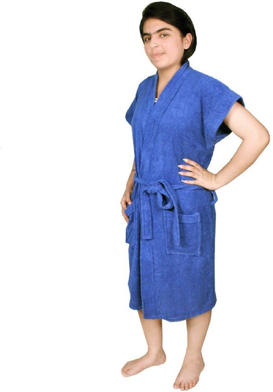 kajal enterprises Blue Free Size Bath Robe(1 Women Bathrobe Gown, For: Women, Blue)