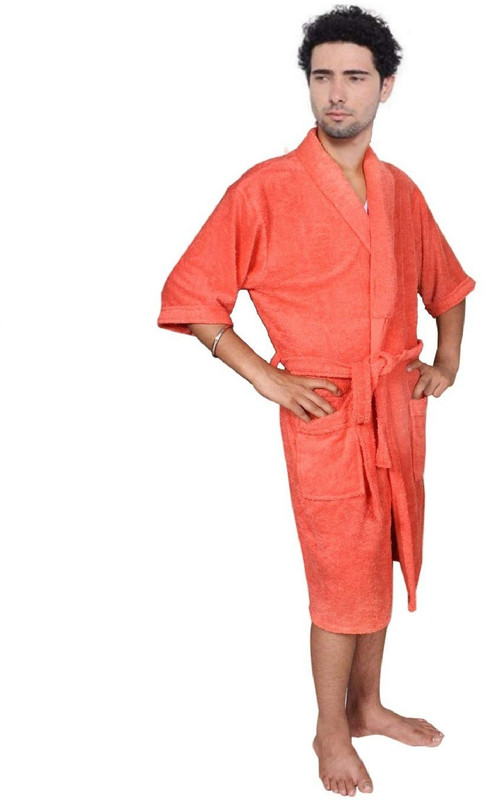 Orange bathrobe mens Clearance