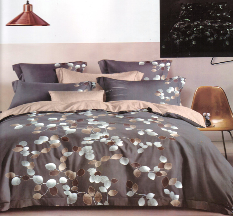 wrap 210 TC Cotton Double 3D Printed Bedsheet(Pack of 1, Brown)