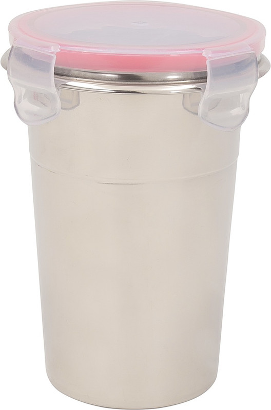 technof Stainless Steel Airtight, Leak Proof, Frezzer Safe and Glass Tumbler with Lid  - 400 ml Steel Grocery Container(Silver)