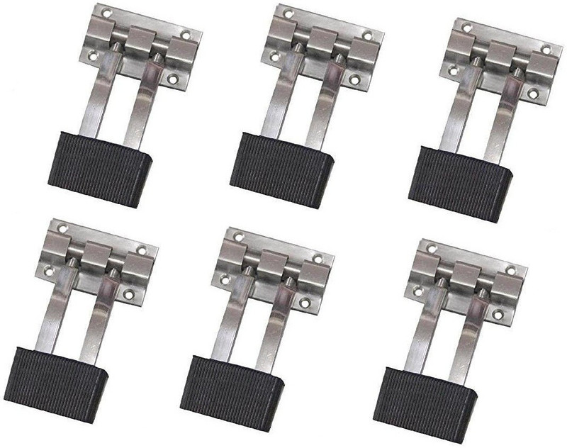 vritika 6 pcs ss stopper double square rod Floor Mounted Door Stopper(Silver)