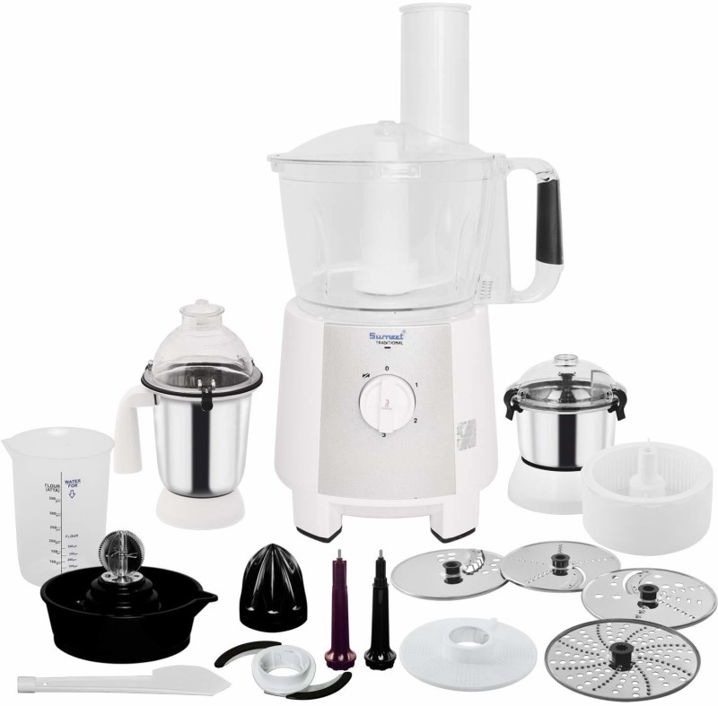 sumeet TRADITIONAL FP-999 JUICER MIXER GRINDER 750 W Food Processor(White)