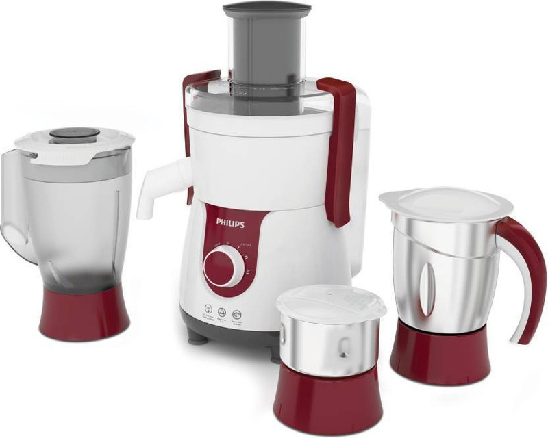 Philips HL 7715 WITH 700W MOTOR 700 Juicer Mixer Grinder(WHITE/RED, 3 Jars)