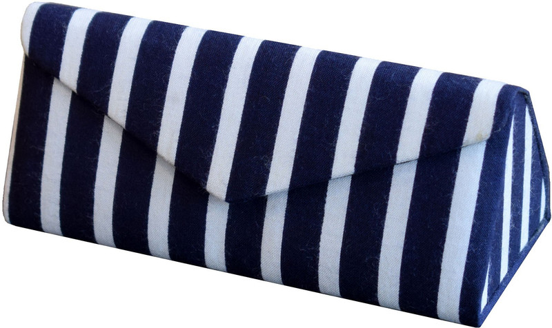 5elementz white blue stripes sunglasses spectacles cover Pouch(White, Blue)
