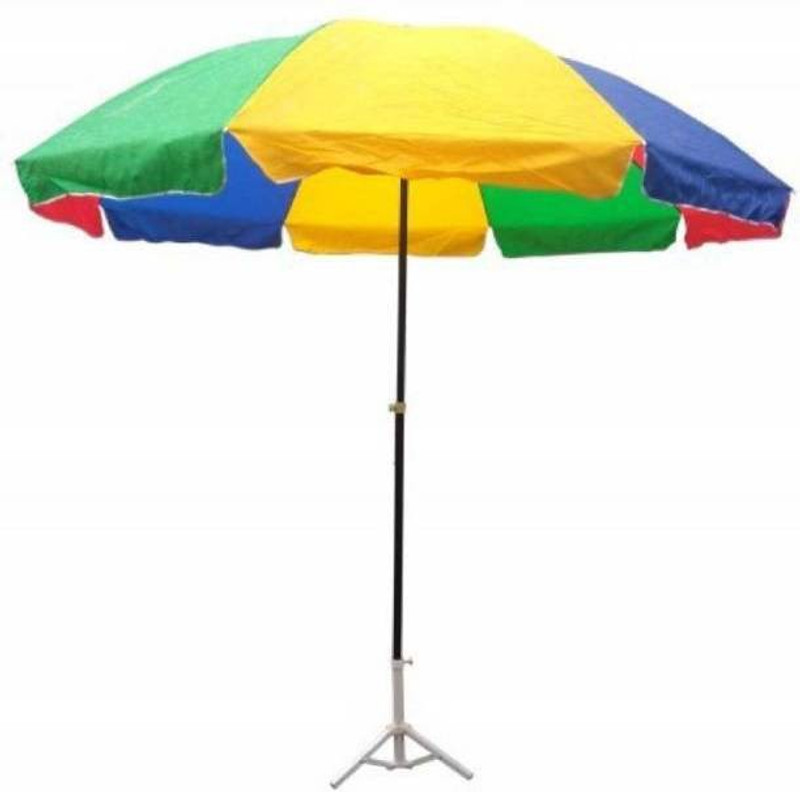 flmas Outdoor Garden 7 Feet Size with Tripod Stand Umbrella (Multicolor) Umbrella(Multicolor)