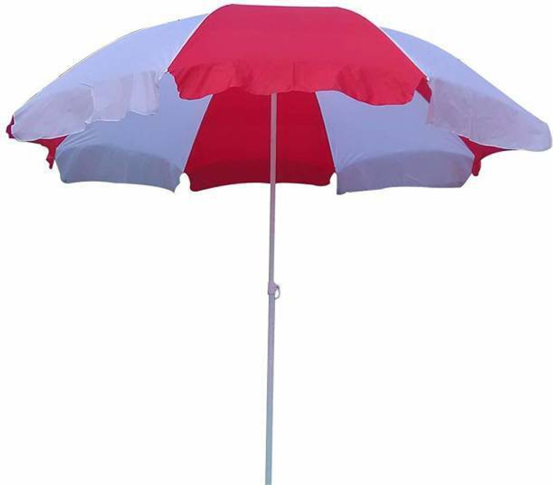 flmas Outdoor Garden 6 Feet Size with Tripod Stand Umbrella (Red, White) Umbrella(White, Red)